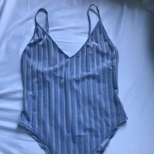 forever 21 light blue velvet bodysuit!
